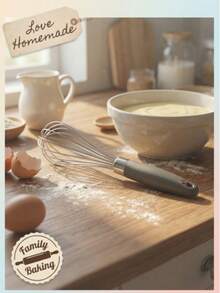 1pc Stainless Steel Manual Egg Beater, Hand-Held Whisk For Whipping Eggs, Cream And Batters. The Beater Body Is Made Of Rust-Resistant Stainless Steel. It Has A Non-Slip Handle, Making It An Easy-To-Clean Kitchen/Baking Tool. - Multicolor - View 3