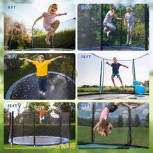 GCCSJ Trampoline Net Replacement,6-Piece Heavy Duty Universal Trampoline Straight Bar Replacement Set - Includes Foam Sleeves, Bar Caps, Clips & Hardware, Fits 8-16 Ft Trampoline Frames, Durable Trampoline Accessory Kit - Black - View 5