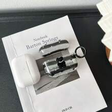 Niche High-End Black Striped 3D Bear With Hanging Ring Earphone Case Compatible With Airpods Pro 2, Cute Apple 4 Minimalist 3 New 1/2 Generation Earphone Case For Women - Black - View 4