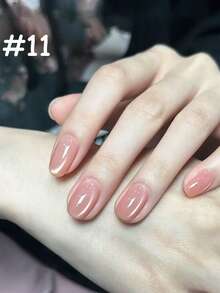 12毫升春季时尚美甲冰透明蓝粉橙玻璃珠猫眼凝胶指甲油超闪美白流行百搭美甲沙龙家用DIY美甲用品情人节 - 彩色 - 查看 8