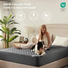 Paquete de 2 protectores de colchón impermeables tamaño individual silencioso con bolsillo profundo ajustado para 6 a 15 pulgadas funda de colchón transpirable a prueba de suciedad para recámara - gris - Ver 1