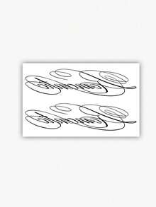 Washable, Waterproof, Sweatproof, Non-Reflective Temporary Tattoo Stickers, One Sheet, And Cool European And American Style Artistic English Sexy Temporary Tattoo Stickers, Suitable For Everyday Use, Lasts For 3-5 Days. - Black - View 5