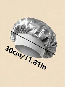 1pc Silk Sleep Cap, Satin Sleep Cap, Soft Elastic Silk Sleep Cap, Curly Hair Silk Hair Cover (Black And Gold) - Multicolor - View 4