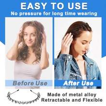 Metal Headbands For Men Fashion Unisex Wavy Hair Bands Elastic Zigzag Hairbands Perfect For Outdoor Sports Daily Styling 3 Pack - 黑色金屬波浪鋸齒3件套 - 查看 6