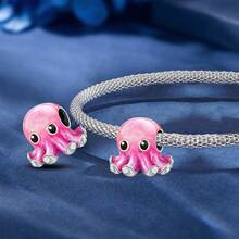 1件时尚925纯银闪亮章鱼吊坠珠子饰品，适合女士手链DIY - 章魚 - 查看 3