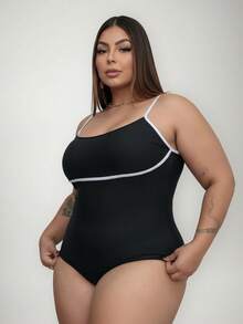 Body Plus Size Suplex Premium Modelador - Alça Fina Confort - Não Fica Transparente - Do G1 ao G3 - Preto - Visão 10