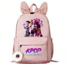 1pc K-Pop Anime Cartoon Print Student Fashion Casual Backpack, Cute Rabbit Ear Design, Lightweight - Multicolor - View 14