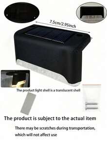 4个太阳能灯塔造型灯 - 暖白光，防水户外花园小径楼梯围栏夜灯 - 階梯燈 - 查看 12