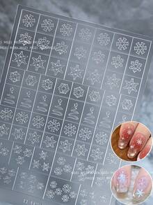 A Set Of Eight Stickers, Including Snowflakes, Star Lights, Kroos, Butterflies, And Heart-Shaped Nail DIY Hollow Stickers, Are Essential Tools For Home Nail Art Nails - Clear - View 9