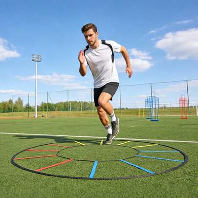 1pc Adjustable Multi-Color Round Agility Ladder - PP Material Sports Training Equipment Suitable For Fitness, Gym And Home Workout