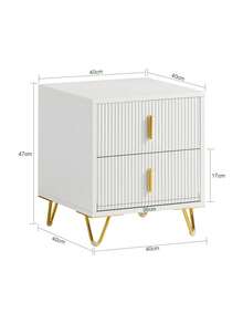 SoBuy FBT115-W Bedside Table With 2 Drawers For Box Spring Bed, Sofa Table, Side Table, Telephone Table, Nightstand, White W X H X D Approx.: 40 X 47 X 40 Cm