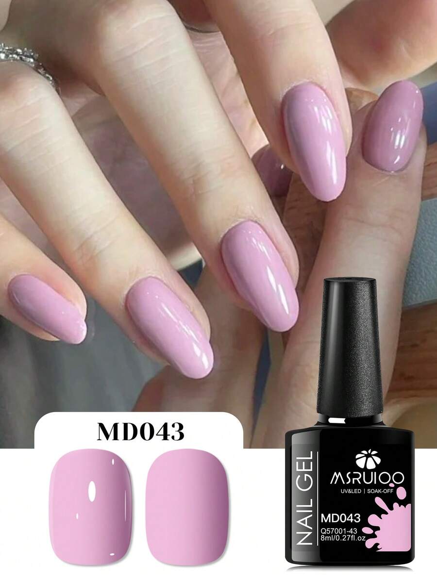 MSRUIOO 8ml Baby Pink Gel Nail Polish, Spring/Summer Macaron Candy Color Gel, Semi-Permanent Soak-Off UV LED Gel Nail Art Design, Gift For Women And Girls, Salon And Home Use Manicure Gel