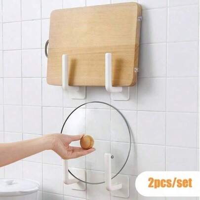 2-delige set multifunctioneel keukenrek, snijplank- en dekselrek, plasticfolie- en toiletpapierrek