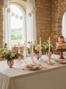 1件/3件套玻璃烛台，复古彩色烛台，适用于餐桌装饰、新娘送礼会、浪漫约会之夜、茶室、精品酒店、婚礼、节日派对、客厅壁炉等场合。 - 均碼 - 查看 4