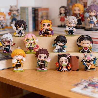 Random 1pc Mysterious Anime Character Blind Box Figurine - Nezuko / Inosuke / Zenitsu / Shinobu, Great Desktop Decor And Gift For Fans, Suitable For Holidays, Valentine's Day, Easter, Birthday, Party