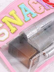 Women's Practical Snack Storage Bag PVC Zipper Storage Bag Cosmetic Bag Convenient Washing Bag - Pink - View 7