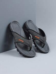 Everyday Comfort Men's Flip-Flops - Soft Casual Thong Sandals - Grey - View 2