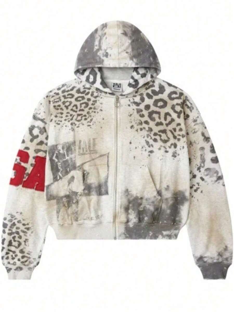 Fashion And Leisure Cross-Border European And American Personalized Street Brand Y2k Couple Hooded Sweater American Retro Camouflage Printed Zipper Jacket - YN-25 - Xem 1