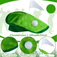 1pc Men's Funny Golf Ball Themed Beret Hat, For Golf Events And Parties - Green - View 6