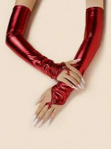 1pc Long Rhinestone Elastic Sleeve Gloves For Women, Party & Ball - Multicolor - View 10