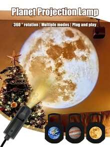L Creative Novelty Planet Projection Lamp, USB Plug And Play, Suitable For Bedroom, Living Room, Party, Photo Atmosphere Night Light, Projection Lamp, Adjustable Direction - Projector Lamp - View 2