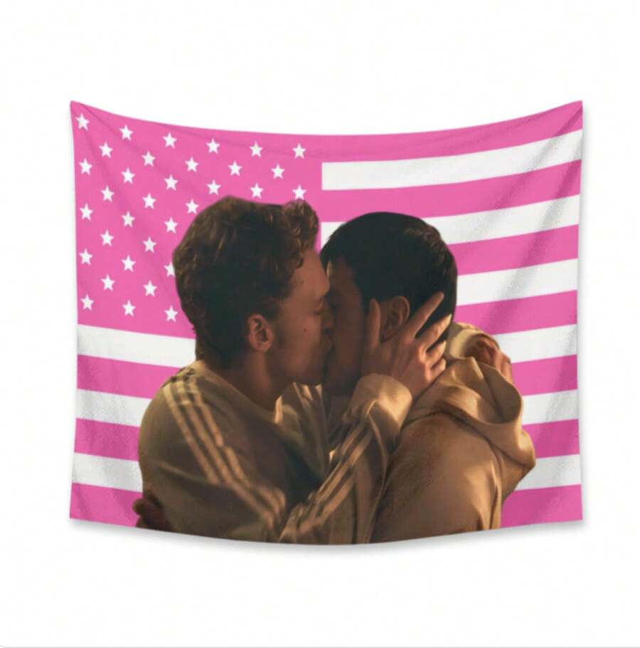 Vintage Heated Rivalry Tapestry, Retro Game Day Flag, Sports Aesthetic Wall Decor, Classic Competition Banner, Bedroom Dorm Decor For Fans, Hudson Williams Connor Storrie Chemistry Flag - C - 查看 1