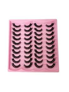 20 pares de pestañas postizas completas, con textura de pelo de marta esponjoso, adecuadas para looks de maquillaje diario, de fiesta, de cita y de boda. - Multicolor - Ver 12