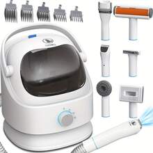 Aspiradora para el cuidado de mascotas, set de cuidado profesional para perros, aspiradora de pelo de mascotas, herramienta de limpieza de pelo de mascotas, cortapelos para mascotas, cepillo de eliminación de pelo de mascotas, adecuado para perros y gatos - 1 juego - Ver 2