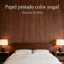 Papel Tapiz Marrón Oscuro, para Salas de Estar y Cocinas.Fabricado en PVC Impermeable y Resistente al Aceite, Se Puede Utilizar para Renovar Paredes, Gabinetes y Encimeras.Un Color Sofisticado con una Textura Clara. - 45cm*2m-marrón - Ver 2