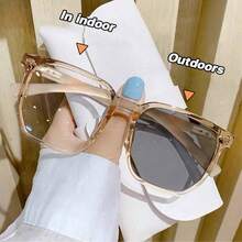 1副女士最新款现代简约方形变色时尚眼镜 - 彩色 - 查看 3