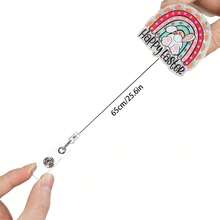 1pc Easter Bunny Retractable Badge Reel, Rotating Easy Pull Design, Medical/Holiday ID Badge Holder, Themed Fun Gift - Rabbit - View 3