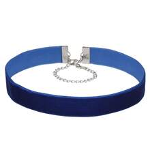 Coiris 1.6cm 20pcs Royal Blue Velvet Chokers Vintage Necklace For Women With Extension (XL-1002-5) - 1.6公分-20個-寶藍色 - 查看 1
