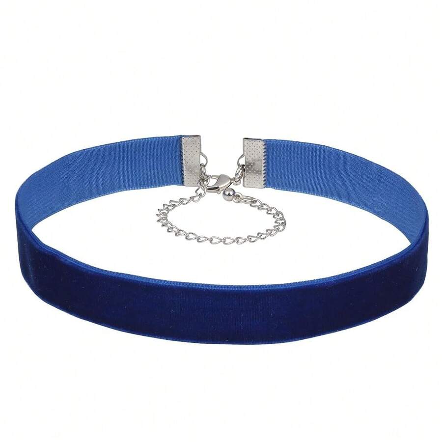 Coiris 1.6cm 20pcs Royal Blue Velvet Chokers Vintage Necklace For Women With Extension (XL-1002-5) - 1.6公分-20個-寶藍色 - 查看 1