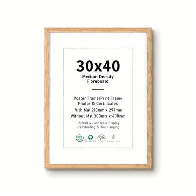 1/2/3件套橡木色实木艺术相框，现代家居装饰简约壁挂相框，A4尺寸带支架，可摆放或悬挂，艺术相框，30x40厘米，A3纯木相框