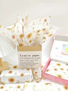 蜜蜂图案半透明薄纸，适用于春夏、复活节、母亲节、婚礼、生日和节日礼物，以及花束包装。 - 多色 - 查看 2