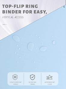 Wood Top-Flip Notebook Double-Sided Writing No Bleed-Through 360-Degree Page Turning Class Notes Office Recording Daily Journal Lay-Flat Writing Book - 淺藍色 - 查看 4