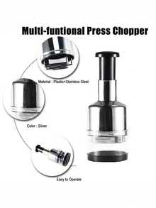 410 Grade Stainless Steel Garlic Press - Professional Manual Chili And Vegetable Crusher, Heavy Duty Meat Mincer, Rust-Proof Kitchen Tool - Multicolor - View 5