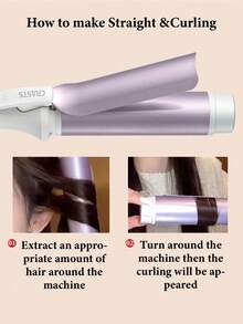 CRASTS 40mm Curling Iron, Super Large Waves, Inward Curls, 40mm Bangs, French Big Waves Hair Styling Tool, Negative Ion, Damage-Free, Mini Size, Suitable For Students - Lilac Purple - View 6