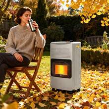 4200 Watt Gas Heater, Gas-Fired Heating Element, Ceramic Gas Oven Incl. Gas Hose, 3 Heating Levels