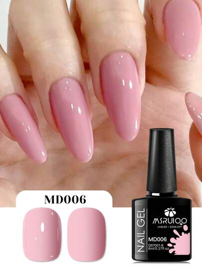 MSRUIOO 8ml Nude Pink Gel Nail Polish Spring Summer Natural Color Nail Gel Polish Nail Nail Supplies Semi-Permanent Varnish Nail Glue Soak Off UV LED Gel Nail Art Design Gifts For Women Girls Salon At Home Manicure Nails Gel