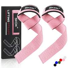 SKDK Correas de levantamiento de silicona antideslizante Straps Para Gym Levantamiento de Pesas muñequeras gym straps para gym mujer hombres levantamiento de pesas culturismo Xfit entrenamiento de fuerza - Rosa - Ver 7