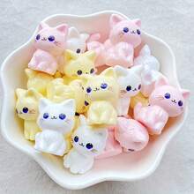 16个树脂混色蓝眼小猫摆件，彩色扁平背面雕像 - 适用于DIY剪贴簿、婚礼装饰和珠宝工艺 - 情人节、复活节和母亲节的理想礼物之选 - 彩色 - 查看 9