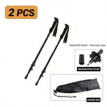 ChaoYi Portable Hiking Sticks,Aluminum Hiking Pole,Foldable And Portable Climbing Sticks,Climbing Sticks For Trail Running,1pc, Black - 黑色 - 查看 1