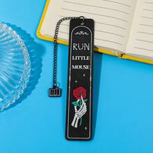 Dark Romance Bookmark Gift: Dark Romance Themed Metal Bookmark, Black Bookmark, For Book Lovers, Reading List Gift. - Square - View 7