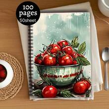 1 Spiral Bound Recipe Book - A5 Size, 50 Sheets/100 Pages - Includes Tomato Recipe Journal, Meal Planner, Kitchen Diary - Compact Cooking Handbook Suitable For Home Cooks And Professional Chefs - Ideal Gift For Cooking Enthusiasts - D - View 1