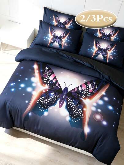 3Pcs Minimalist Printed Duvet Cover Set, Luxurious Soft & Breathable Comforter Cover, Wrinkle-Resistant, Suitable For Single, Dorm, Student, Bedroom, Hotel (1 Duvet Cover + 2 Pillow Shams, No Filling), All Season