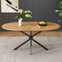 Oval Dining Table, 120 X 80 X 75.5 Cm, Modern And Robust Style, Metal Legs, Ideal For 4 To 6 People. Clean And Modern Design.
