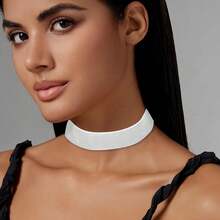 1.6cm 20pcs Royal Blue Velvet Chokers Vintage Necklace For Women With Extension (XL-1002-5)-3730 - 2.54公分-12個-白色 - 查看 4