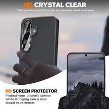 2pcs 9H Tempered Glass Camera Lens Protector Film, Compatible With Samsung Galaxy S26 Ultra/S26 Plus/S25 Ultra/S25 Plus/S25 Edge/S25 FE/S24 Ultra/S24 Plus/S24 FE/S23+/S23 FE/S22+/S21+/A07/A17/A27/A37/A57/A05S/A06/A15/A16/A24/A25/A35/A36/A54/A55/A56 Rear Camera Protective Case, Friendly Design Applicable To Daily Shield, Office, Home Daily Shield Office Home Phone Camera Cover Waterproof Shockproof Anti-Fall Scratch Resistant - Clear - View 7