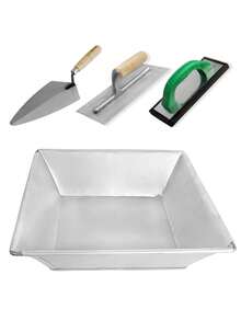Kit Para Albañil Cuchara 9 Pulgadas Charola Mezcladora Grande 44 cm Llana Canto Liso 11 Pulgadas Flota Hule Herramientas De Construccion - A - Ver 9
